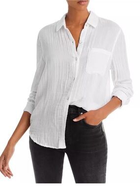Rails White Textured Button-Down Shirt